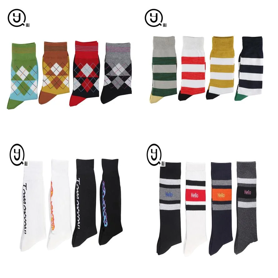 Socks Manufacturer Custom Men Crew Cotton Sport Socks, 3D Printed Jacquard Fashion Mens Socks