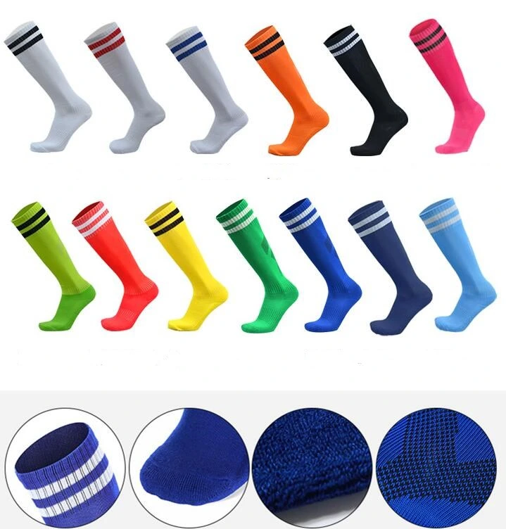 Wholesale Fashion Black White Stripe Team Youth Men Sport Stocking Football Socks