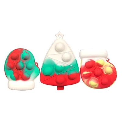 Neueste Weihnachtsbaum Socke Handschuh 3D Push Pop Bubble Squishy Ball Fidget Sensory Kinderspielzeug